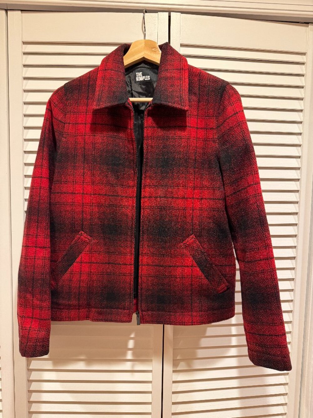 The Kooples Plaid Black And Red Wool Blend Jacket. French 36( US S)